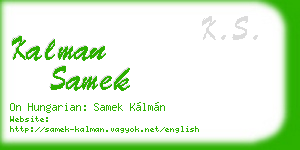kalman samek business card